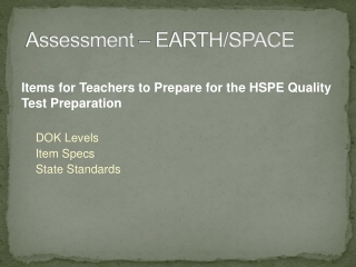 Assessment – EARTH/SPACE