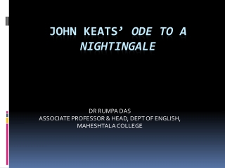 JOHN KEATS’ ODE TO A NIGHTINGALE