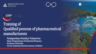 Training of Qualified persons of pharmaceutical manufacturers