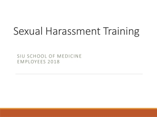 Sexual Harassment Training