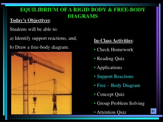 EQUILIBRIUM OF A RIGID BODY &amp; FREE-BODY DIAGRAMS