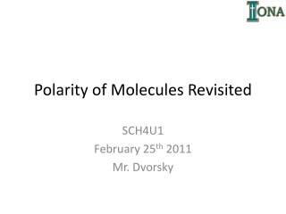 Polarity of Molecules Revisited