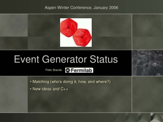 Event Generator Status