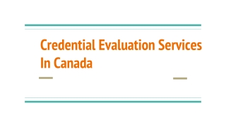 Credential evaluation services in Canada