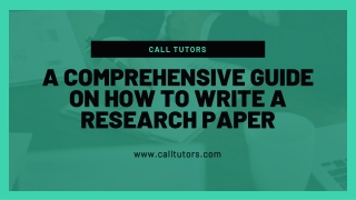 How To Write A Research Paper