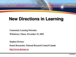 New Directions in Learning