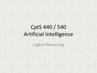 CptS 440 / 540 Artificial Intelligence