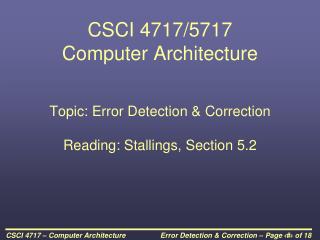 CSCI 4717/5717 Computer Architecture