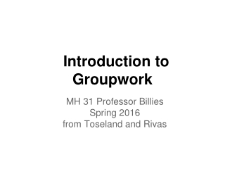 Introduction to Groupwork