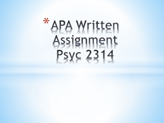 APA Written Assignment Psyc 2314