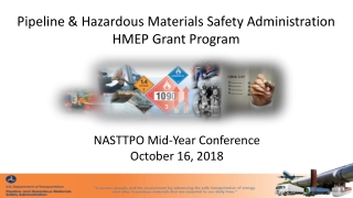 Pipeline &amp; Hazardous Materials Safety Administration HMEP Grant Program