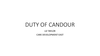 DUTY OF CANDOUR