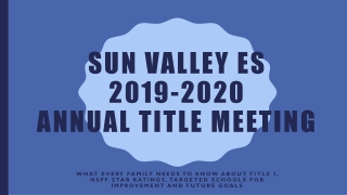 Sun valley ES 2019-2020 Annual Title Meeting