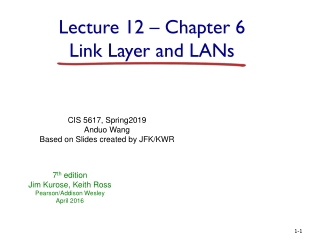 CIS 5617 , Spring2019 Anduo Wang Based on Slides created by JFK/KWR