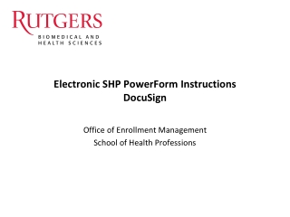 Electronic SHP PowerForm Instructions DocuSign