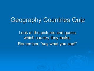 Geography Countries Quiz