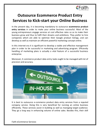 Outsource eCommerce Product Entry Services to Kick-start your Online Business