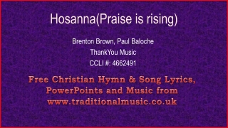 Hosanna(Praise is rising)