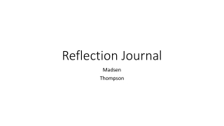 Reflection Journal