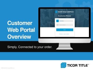 Customer Web Portal Overview