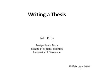 Writing a Thesis