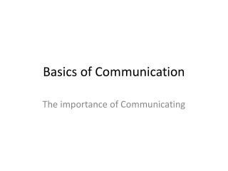 Basics of Communication