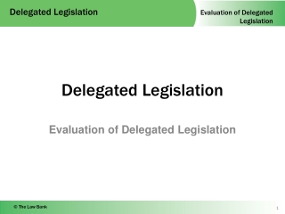 Delegated Legislation