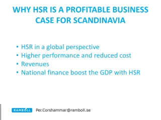WHY HSR IS A PROFITABLE BUSINESS CASE FOR SCANDINAVIA