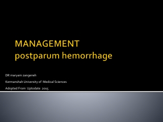 MANAGEMENT postparum hemorrhage