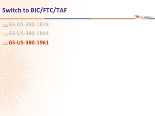 Switch to BIC/FTC/TAF