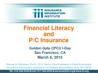 Financial L iteracy and P/C Insurance