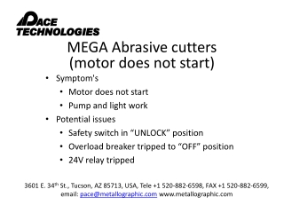 MEGA Abrasive cutters (motor does not start)