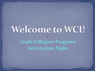 Welcome to WCI!