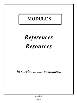 References Resources In service to our customers .