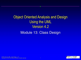 Object Oriented Analysis and Design Using the UML Version 4.2