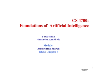 CS 4700: Foundations of Artificial Intelligence