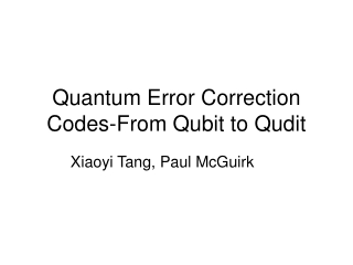 Quantum Error Correction Codes-From Qubit to Qudit