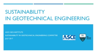 Sustainability in Geotechnical Engineering