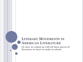 Literary Movements in American Literature