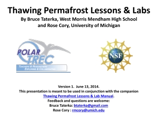 Thawing Permafrost Lessons &amp; Labs By Bruce Taterka, West Morris Mendham High School