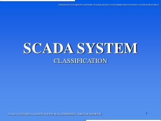 SCADA SYSTEM CLASSIFICATION