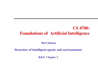 CS 4700: Foundations of Artificial Intelligence