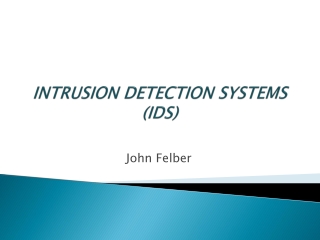 INTRUSION DETECTION SYSTEMS (IDS)