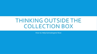 Thinking outside the collection box