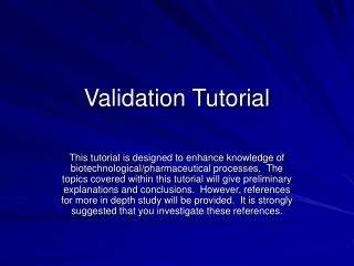 Validation Tutorial