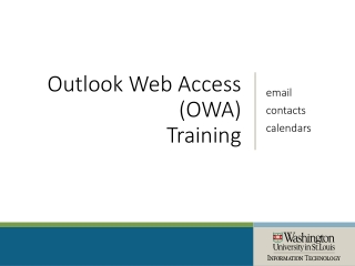 Outlook Web Access (OWA) Training