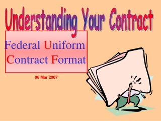 Federal U niform C ontract F ormat