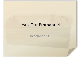 Jesus Our Emmanuel