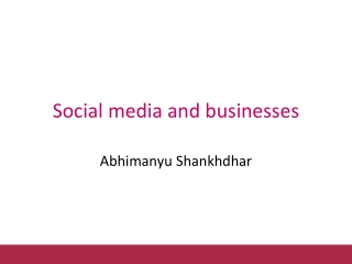 Social media and businesses