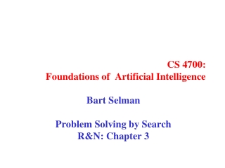 CS 4700: Foundations of Artificial Intelligence